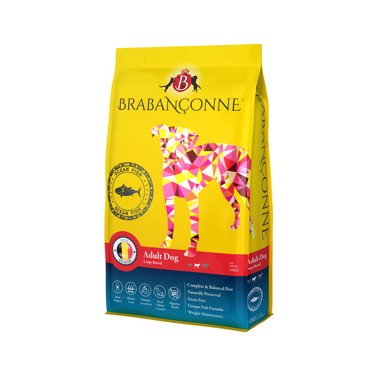 【Brabanconne 爸媽寵】日常系列 大型成犬魚肉配方 10kg (大型成犬專用 比利時製造 五種海洋魚 護膚爆毛與關節防護)