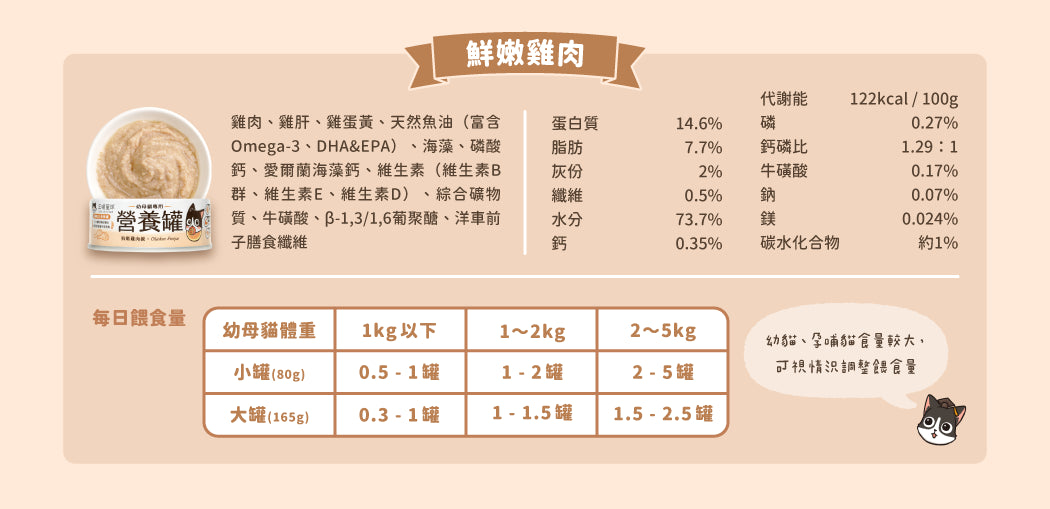 汪喵星球 - 幼母貓專用營養無膠主食罐 (鱸魚雞肉) 80g