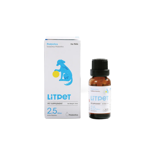 【LitPet】EaseDrop 腸道專用全齡益生菌 15ml (液體滴劑 貓狗適用 英國專利 LAB4) - 消化與排便調理配方