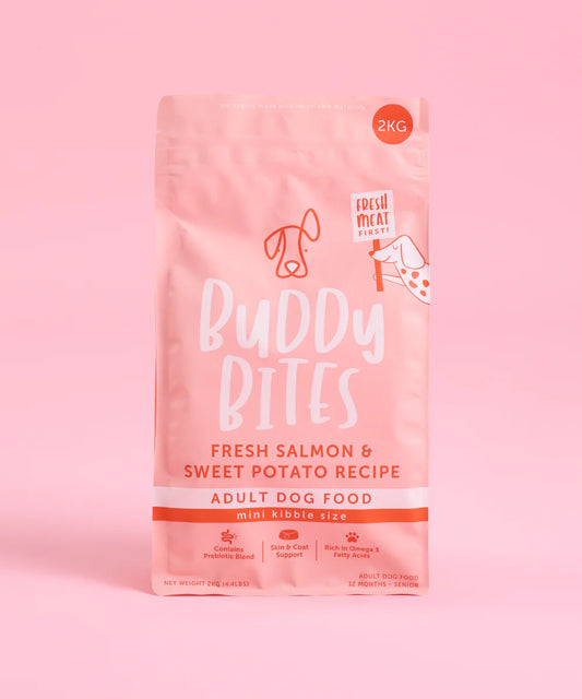 Buddy Bites 成犬三文魚甜薯配方乾狗糧 (迷你版) 2Kg