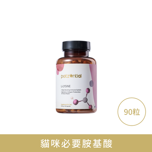 【Petzential】離氨酸 90粒 (貓咪必備 貓皰疹病毒與呼吸道強效防護 淚痕流眼水剋星)