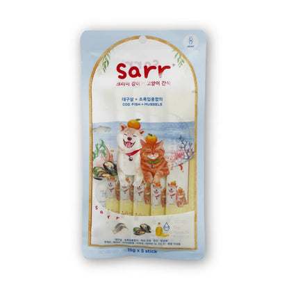 【Sarr】北歐天然魚油鮮肉泥 - 鱈魚 • 青口 • 鯊魚軟骨素 (15G x 5 條) (關節護理配方 | 零食級精準進補)