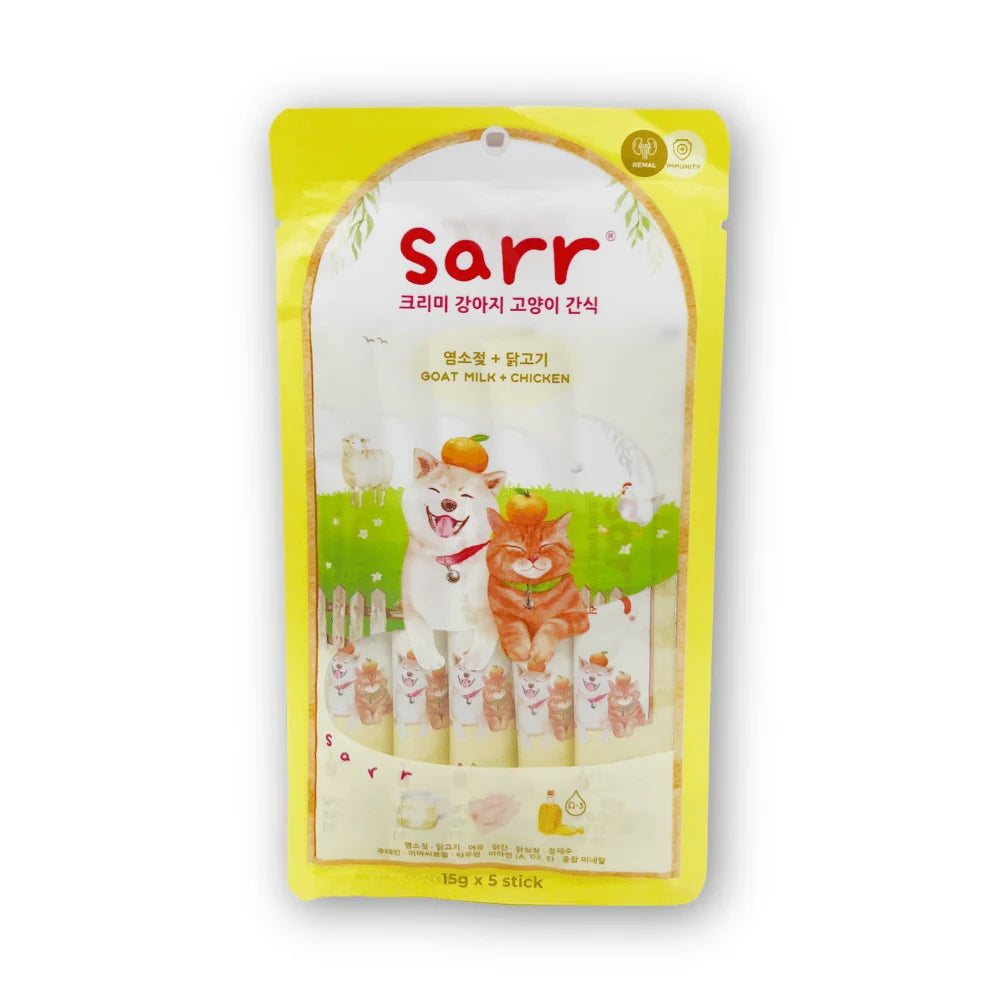 【Sarr】北歐天然魚油鮮肉泥 - 羊奶 • 雞肉 (15G x 5 條) (腎臟+免疫護理配方 | 零食級精準進補)