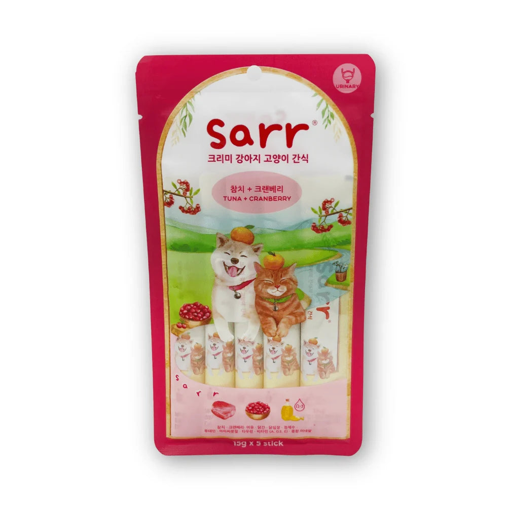 【Sarr】北歐天然魚油鮮肉泥 - 吞拿魚 • 蔓越莓 (15G x 5 條) (泌尿護理配方 | 零食級精準進補)