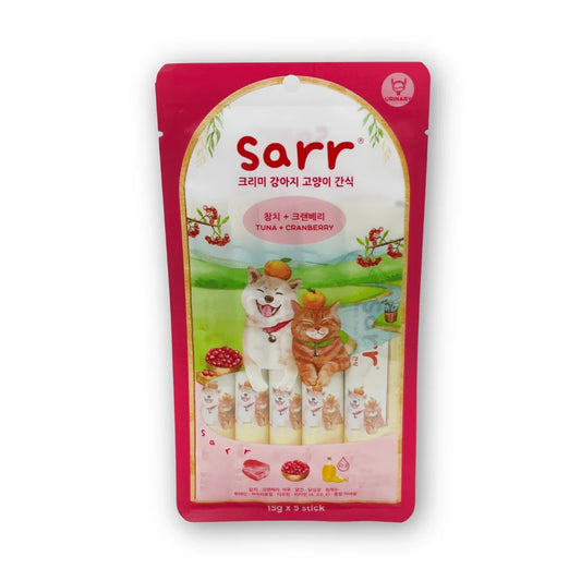 【Sarr】北歐天然魚油鮮肉泥 - 吞拿魚 • 蔓越莓 (15G x 5 條) (泌尿護理配方 | 零食級精準進補)